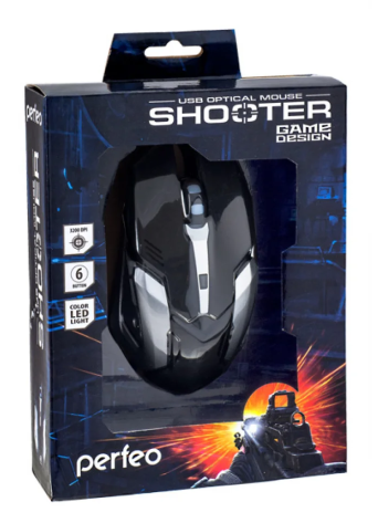 Мышь Perfeo SHOOTER (PF_5020) (черная) - фото в интернет-магазине Арктика