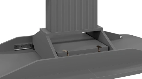 Стол обеденный "Хилтон" (столешница тип 2 + подстолье/Графит матовый/Стекло матовое серое) - Три Я - фото в интернет-магазине Арктика