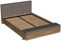 Спальня "Беата-2" кровать 1600 с банкеткой (крафт табачный/мат шоколад) - Евромебель - каталог товаров магазина Арктика