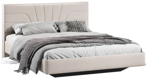 Спальня "Пандора" кровать 1600 Тип 1 (Велюр Мокко светлый) - Три Я - фото в интернет-магазине Арктика