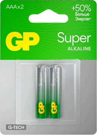 Батарейка GP LR03-2BL Super G-TECH 2 шт - фото в интернет-магазине Арктика