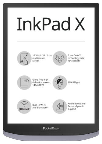 Электронная книга PocketBook 1040 InkPad X Metallic Grey (PB1040-J-WW) - фото в интернет-магазине Арктика