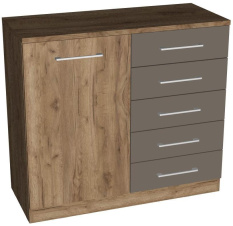 Спальня "Беата-2" комод комб 1000 (крафт табачный/мат шоколад) - Евромебель - каталог товаров магазина Арктика