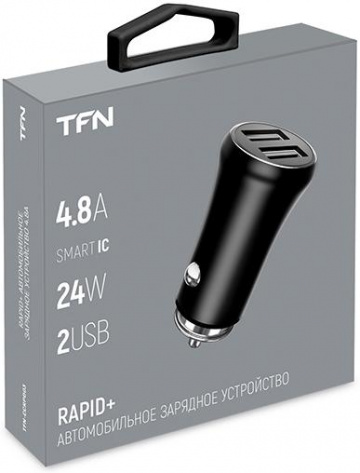 Зарядное устройство авто TFN 2 USB 4.8A black (TFN-CCRPD03)* - фото в интернет-магазине Арктика