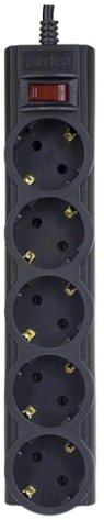 Сетевой фильтр Perfeo 5р PF_A4714 (черный) 1,8 м. (POWERX) - фото в интернет-магазине Арктика