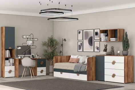 Детская "Тризиль" (дуб барокко/зеленый камень) - Столлайн - фото в интернет-магазине Арктика