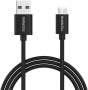 Кабель Duracell MicroUSB 1m TPU Fast charging black USB5013A-RU