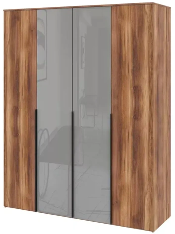 Спальня "Онтарио" 474.01 шкаф 4-х дв (Дуб Барокко/Серый глянец) - Столлайн - фото в интернет-магазине Арктика