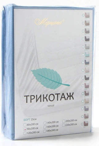 Простыня на резинке 90х200х25см, голубой, тенсель 10805376 - Сима-ленд - фото в интернет-магазине Арктика