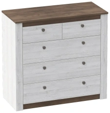 Спальня "Даллас" комод 5 ящ (дуб винтерберг/таксония) - Мебельград - каталог товаров магазина Арктика