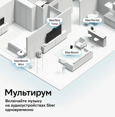 Умная колонка SberBoom Салют 40Вт (SBDV-00090A) черная - фото в интернет-магазине Арктика