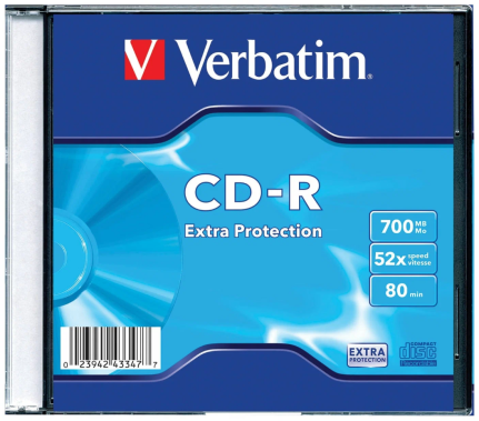 Диск CD-R Verbatim 700Mb Slim case 52x  - фото в интернет-магазине Арктика