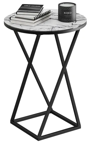 Стол журнальный ДП 1-03-05 (черный/белый мрамор) - Три Я - фото в интернет-магазине Арктика