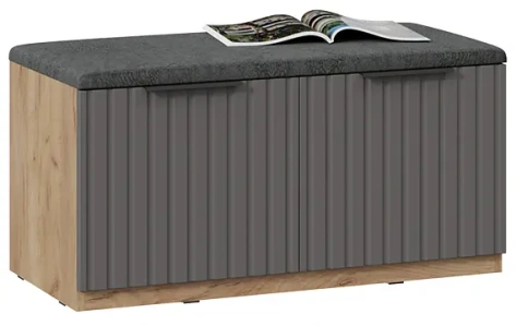 "Хилтон" тумба для обуви исп.2.2 (Дуб Крафт Золотой/Графит матовый) - Три Я - фото в интернет-магазине Арктика