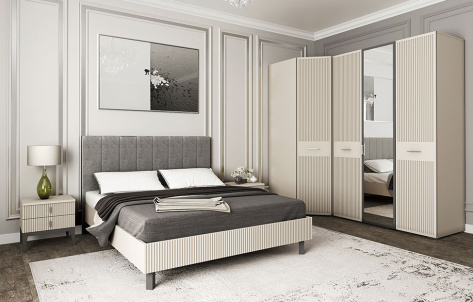 Спальня "Хилтон" (Д2/Кашемир серый) - Ангстрем - фото в интернет-магазине Арктика