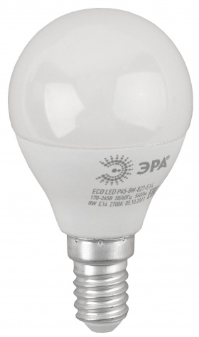 Лампа светодиодная ЭРА ECO LED P45-8w-827-E14 - фото в интернет-магазине Арктика
