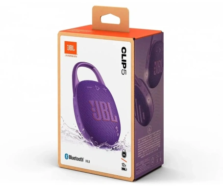 Портативная акустика JBL Clip 5 Purple (JBLCLIP5PUR) - фото в интернет-магазине Арктика