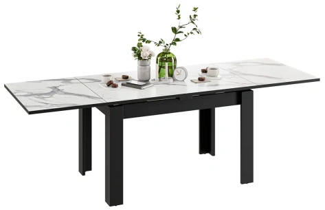 Стол обеденный "Хьюстон" Т2 (Черный/Белый мрамор) - Три Я - фото в интернет-магазине Арктика