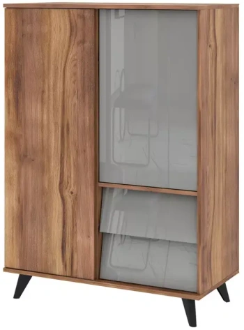 Гостиная "Онтарио" 474.05 комод 2 ящ. (Дуб Барокко/Серый глянец) - Столлайн - фото в интернет-магазине Арктика