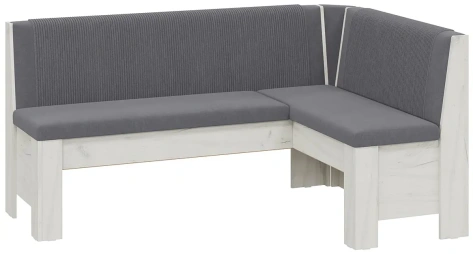 Скамья угловая "Ганновер" (Дуб крафт белый/Микровелюр Linea Grande 83/Connect 83 (серый)) - Три Я - фото в интернет-магазине Арктика