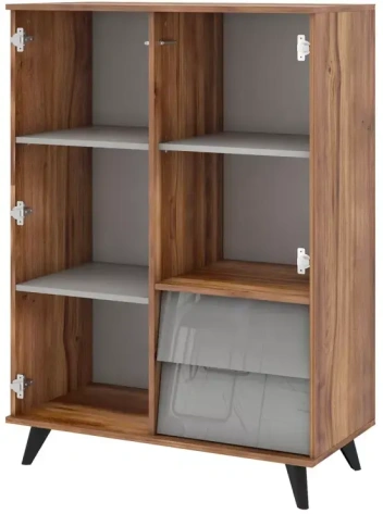 Гостиная "Онтарио" 474.05 комод 2 ящ. (Дуб Барокко/Серый глянец) - Столлайн - фото в интернет-магазине Арктика