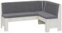 Скамья угловая "Ганновер" (Дуб крафт белый/Микровелюр Linea Grande 83/Connect 83 (серый)) - Три Я