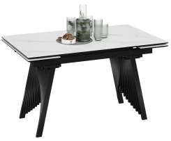 Стол обеденный "Шелдон" тип 1 (черный муар/керамика матовая белый мрамор) - Три Я - каталог товаров магазина Арктика