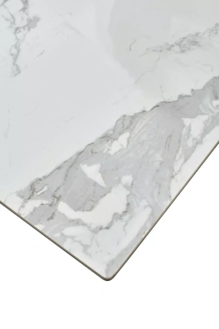 Стол обеденный CREMONA 140 HIGH GLOSS STATUARIO (Белый мрамор глянцевый/белый каркас) - М-Сити - фото в интернет-магазине Арктика