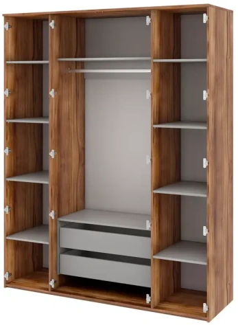 Спальня "Онтарио" 474.01 шкаф 4-х дв (Дуб Барокко/Серый глянец) - Столлайн - фото в интернет-магазине Арктика