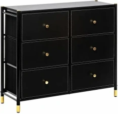 Комод "Нирита/Хайди" 6 ящиков (черный) - Импэкс - каталог товаров магазина Арктика