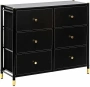 Комод "Нирита/Хайди" 6 ящиков (черный) - Импэкс