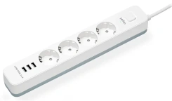 Сетевой фильтр Perfeo Power Stream PF_C3955, 2500W, 2,0м, 4 розетки, белый - каталог товаров магазина Арктика