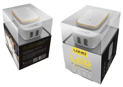 Зарядное устройство сетевое LDNIO A2205 12W USBx2+ Кабель Lightning (LD_B4372) - фото в интернет-магазине Арктика