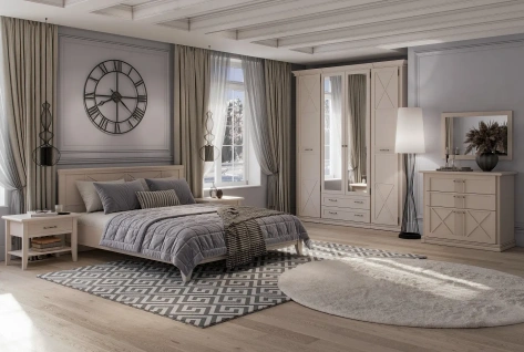 Спальня "Кантри" (КА-101.11) комод (Кашемир серый) - Ангстрем - фото в интернет-магазине Арктика