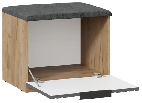 "Хилтон" тумба для обуви исп.2.1 (Дуб Крафт Золотой/Графит матовый) - Три Я - фото в интернет-магазине Арктика