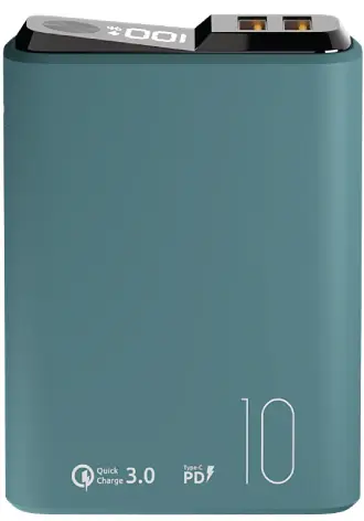 Аккумулятор внешний OLMIO QS-10, 10000mAh, Зеленый - фото в интернет-магазине Арктика