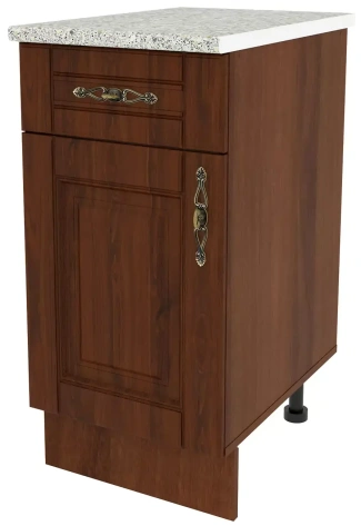 Кухня "Орех" 375.05 шкаф напольный ш40 с ящ (орех) - Столлайн - фото в интернет-магазине Арктика