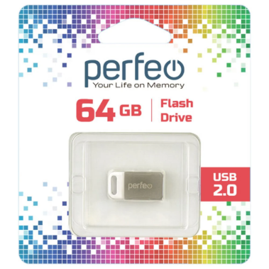 Флеш диск Perfeo 64Gb M05 металическая (PF-M05MS064) - фото в интернет-магазине Арктика