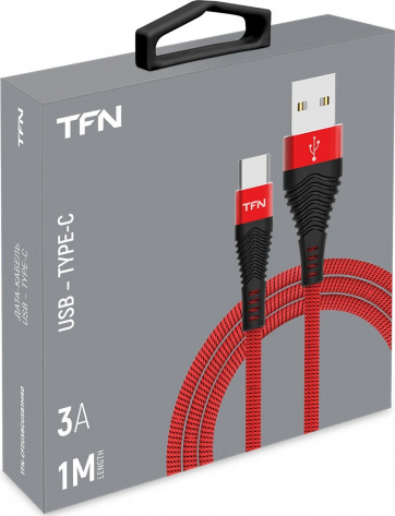Кабель TFN USB-Type-C Forza 1m red-black (TFN-CFZUSBCUSB1MRD) - фото в интернет-магазине Арктика
