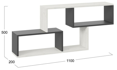 Полка настенная тип 4 (антрацит/дуб крафт белый) - Три Я - фото в интернет-магазине Арктика