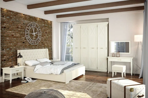 Спальня "Кантри" (КА-811.26) кровать с мех 160*200 (Валенсия) - Ангстрем - фото в интернет-магазине Арктика