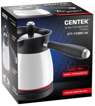 Электрическая турка Centek CT-1080 White(металл) - фото в интернет-магазине Арктика