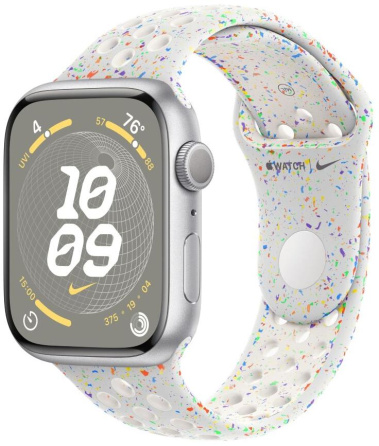 Смарт-часы Apple Watch S9 41mm Silver (серебро) Nike SB Pure Platinum (белый) 130-180 (MR9M3) - фото в интернет-магазине Арктика