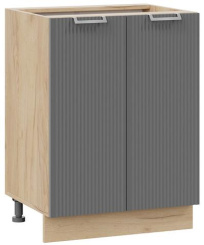 Кухня "Кимберли" шкаф нижний 60 (К1Н6/Ф1Н6/дуб крафт золотой/титан) - Три Я - каталог товаров магазина Арктика