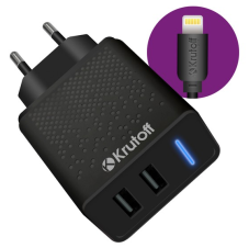 Зарядное устройство для USB Krutoff CH-07L Lighting черный (03574) - каталог товаров магазина Арктика
