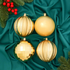 Набор ёлочных шаров "Чары" 2178223 10 см/4 шт  - Сима-ленд - каталог товаров магазина Арктика