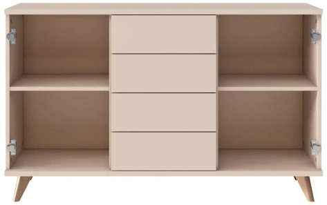 Гостиная "Хармони" 468.07 комод 2 двери 4 ящика (бежевый/древесный) - Столлайн - фото в интернет-магазине Арктика