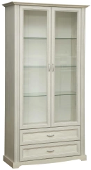 Гостиная "Сохо" 32.05 NEW шкаф комбинированный (бетон пайн белый/бетон пайн белый патина) - Олмеко - каталог товаров магазина Арктика