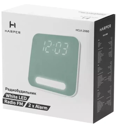 Радиочасы Harper HCLK-2060 white/olive - фото в интернет-магазине Арктика