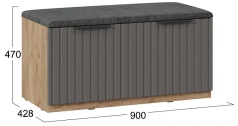 "Хилтон" тумба для обуви исп.2.2 (Дуб Крафт Золотой/Графит матовый) - Три Я - фото в интернет-магазине Арктика